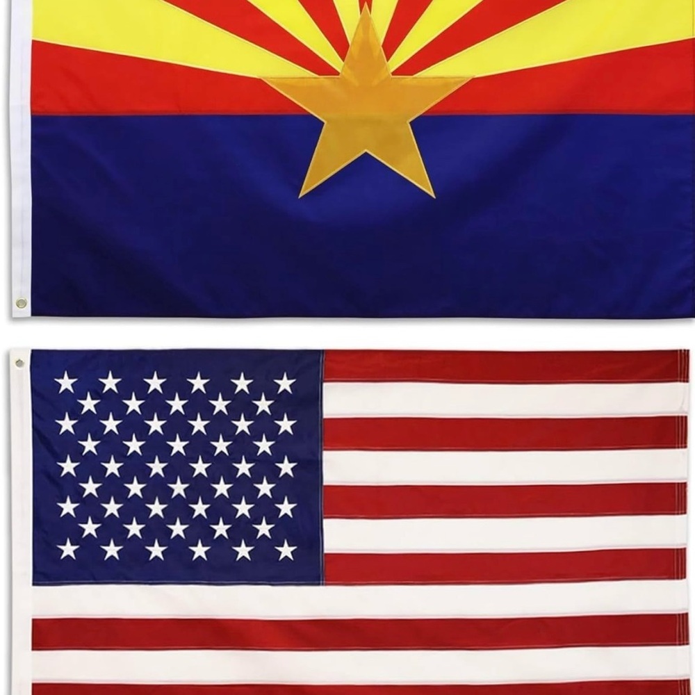 Arizona and American Flag Set 3x5